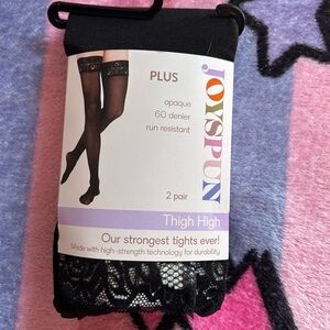 plus size black thigh highs